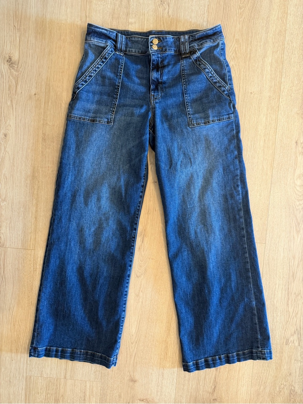 KUT from the Kloth Women’s Jodi High Rise Wide Leg Blue Denim Jeans Size 12 - Picture 6 of 13